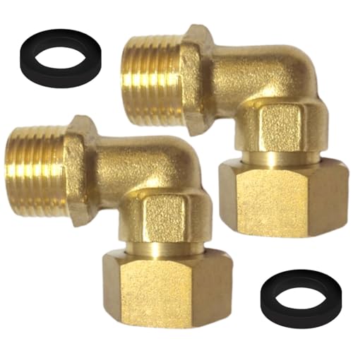 2 raccordi a gomito per tubi dell'acqua in ottone da 1/2 , con resistenza all'erosione, per impianti idraulici domestici, giunti in ottone per impianti idraulici domestici