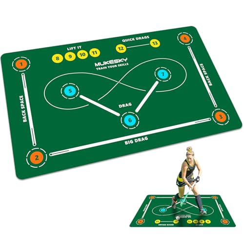 MUKESKY Field Hockey Training Mat 59 x 35.4 Non-Slip Quiet Surface for Stickhandling & Passing Practice Hockey Training Equipment for Indoor & Outdoor Use