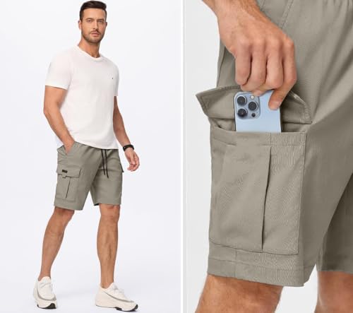 Image of Vogaan Men's Cotton Blend Multi Color Cargo Shorts | Regular Fit | 5 Pocket Casual Utility Shorts