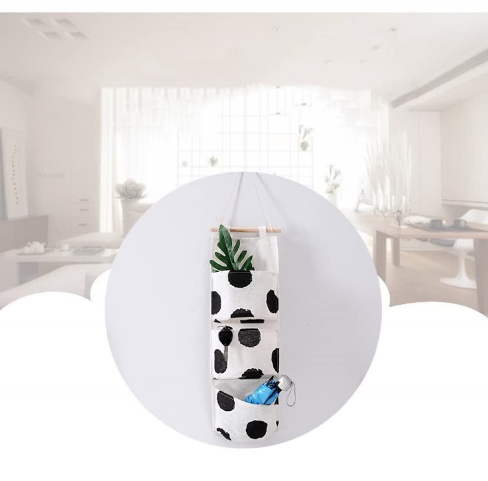 YXSH Borsa Portaoggetti da Appendere A Parete da 3 Pezzi, Organizer da Parete da Appendere sopra La Porta con 3 Tasche, Organizer Tascabile da Appendere in Lino di Cotone Impermeabile per Cucina