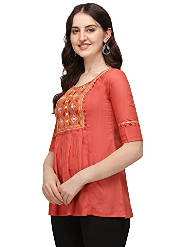 Image of Riva Enterprise Rayon Fabric with Embroidery Stitched Top