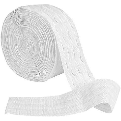 AvoDovA Curtain Tape 3 inch, 20 m Curtain Header Tape 7.5 cm, White Pinch Pleat Tape, Curtain Accessories for Window Curtain, Door Curtain and Shower Curtain Cover