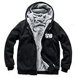 ELEFINE Boys Men's SAO Fleece Thick Hoodies Sword Art Online Cosplay Button Jacket Halloween Kirigaya Kazuto Yuuki Asuna Eugeo Black M