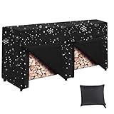 Copertura protettiva per portalegna: spessa copertura in legno Oxford resistente alle intemperie, protezione antivento regolabile e sicura, resistente giacca esterna per riporre gli oggetti di