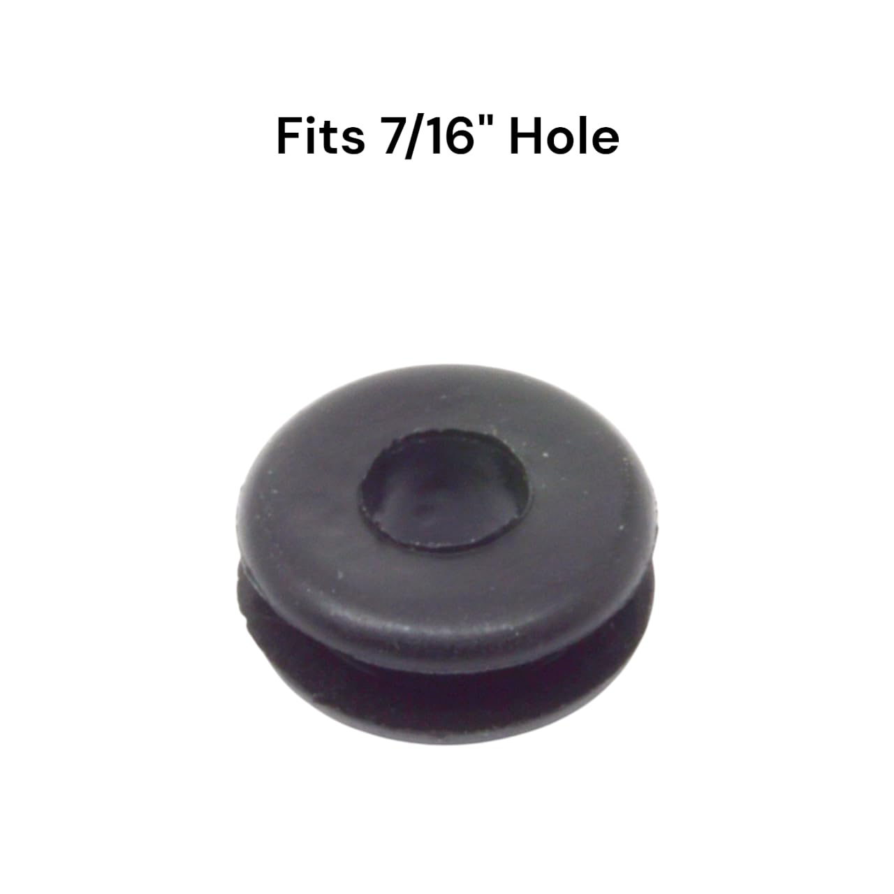 50 PCS - Buna-N Rubber Push-in Grommet - Inner Diameter 1/4", Outer Diameter 5/8", Fits Panel Hole 7/16", Fits Panel Thickness 1/8"