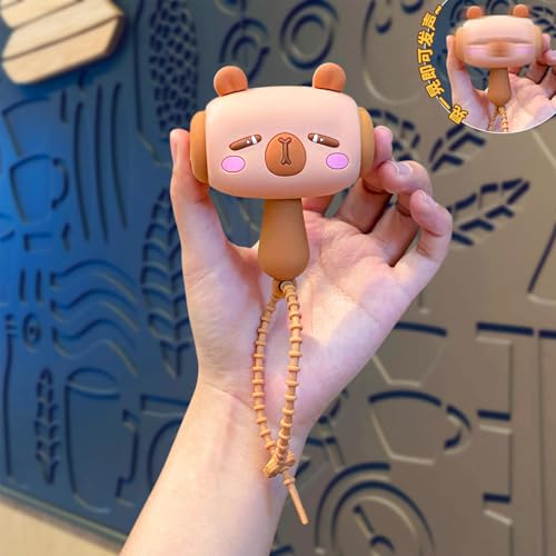 Image of Cartoon Cute Hammer Keychain With Sound For Kids, Shake Left Right Musical Beep Hammer Toy, Soft Grip Cartoon Handheld Sensory Keychain For Babies & Toddlers