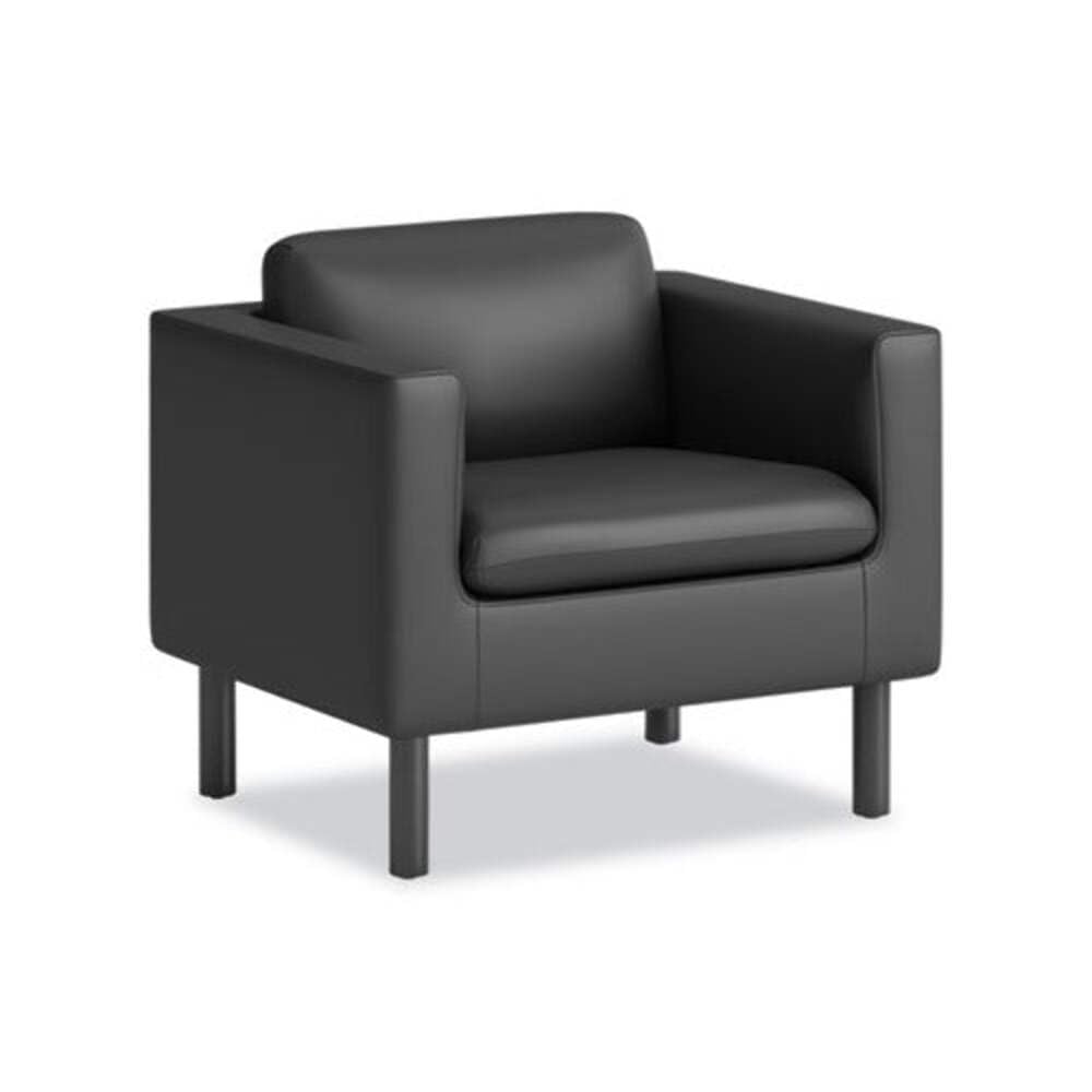 HON Parkwyn Series Club Chair, 33" x 26.75" x 29", Black Seat, Black Back, Black Base
