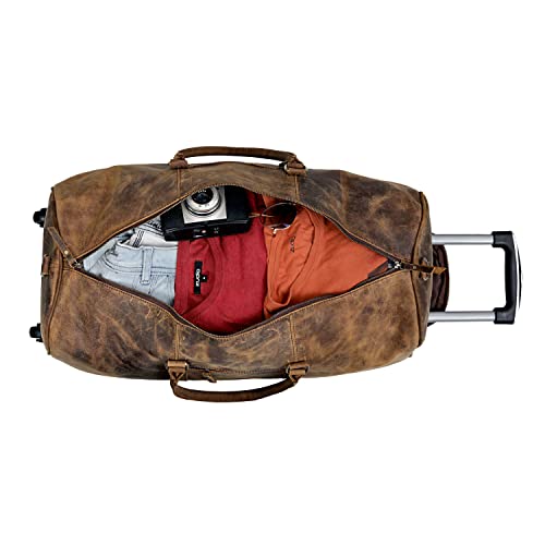 Cuero Weekender Leather Duffel Bag For Men Overnight Vintage Travel Duffle With Shoulder Strap Carry On Sports Gym 24 Inch Leather Luggage Carryall Cool Gifts For Him By Cureo thumb #6