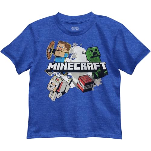 Minecraft Little Boys' Explosive Group T-Shirt – Crew Neck Short Sleeve Shirt