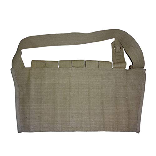 Warreplica Wwii British Submachine Sten Gun Seven Pocket Magazine Bandolier / Wwii Sten Gun 7 Pocket Ammo Magazine Bandoleer / 7 Cell Sten Gun Bandolier As Used By British Paratroopers & Commandos – Reproduction – Khaki #TOP5