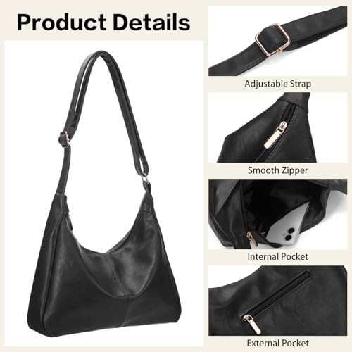 Bolso Hobo Tote para Mujer de Cuero Vegano Plegable miniatura 5