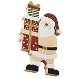 Toyvian Décoration Noël Lumineuse Bois Père Noël et Renne Panneau de Table Festif pour Salon Bureau et Fête Ornement de Table Créatif pour Maison et Restaurant