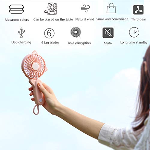 Ordinateur de poche et ventilateur USB contre la chaleur en dortoir rose - 5