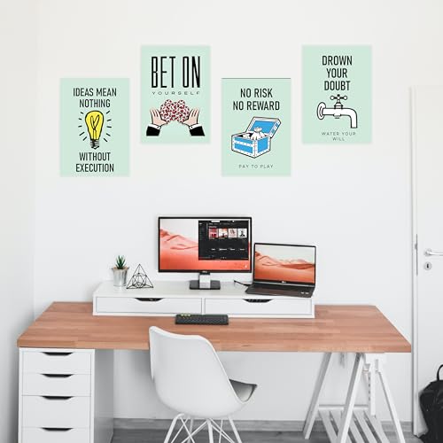 Image of CodersParadise Pack of 6 - Board Game Theme Motivational Wall Posters 8x12 inch (A4 Size) Included Glue dots Wall Decor Posters Wall Art For Bedroom, Living room, Office