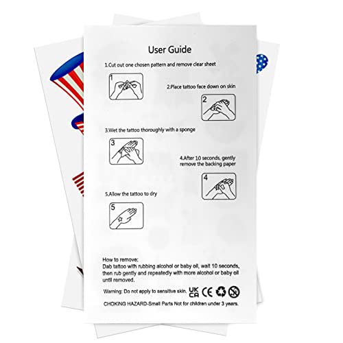 190 Pcs Usa 4Th Of July Temporary Tattoos, Red White And Blue Patriotic American Flag Tattoos Stickers, Fourth Of July Accessories For Independence Day Memorial Day Party Decoration #TOP4