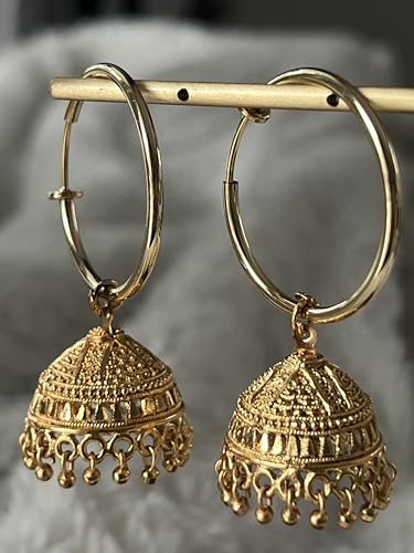 Generic Jhumka style clipon earrings Indian style clipon earrings, Gold and pearls2