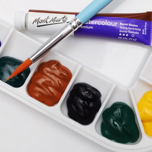 Image of Mont Marte Airtight Watercolor Palette 16 Slot. 3 Mixing Areas and 16 Deep Color Wells.