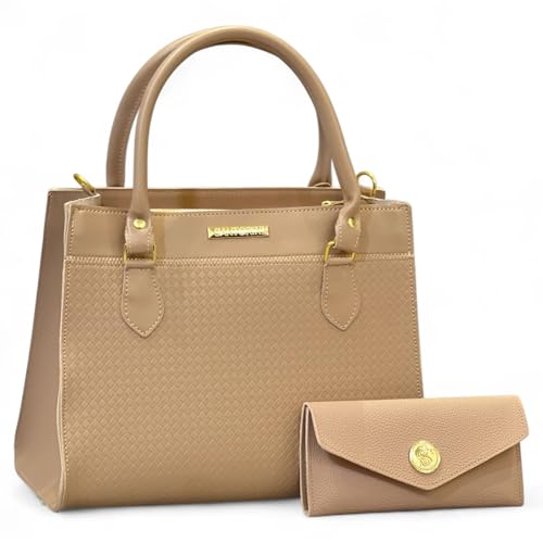 Bolsa Feminina Grande Mais Carteira com alça transversal Santorini Handbag (Nude)