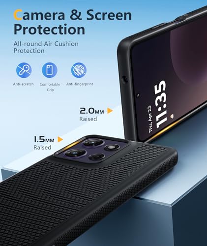 Image of FNTCASE for Moto G-Power 2026 /2025 Case: Motorola G Power 2026 Case with Screen Protector 14FT Military Grade Drop Protection Shockproof Anti-Slip Sweat-Resistant Matte TPU Daily Phone Cover (Black)