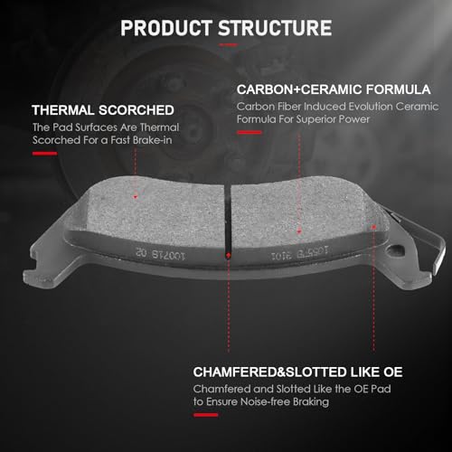 Image of cciyu D931 D932 Front & Rear Ceramic Brake Pads Set fit For 2003-2011 For Ford Crown Victoria 2003-2011 For Lincoln Town Car 2003-2011 For Mercury Grand Marquis 2003-2004 For Mercury Marauder