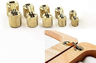 4pcs Invisible Brass Barrel Hinges Hidden Concealed Furniture Hinges 180 Degree Opening Angle for DIY Jewelry Box Hand Craft （10mm）