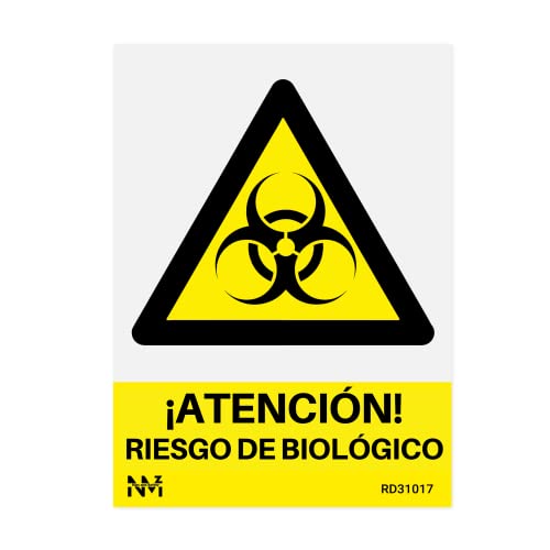 Señal ¡Atención! Riesgo Biológico Con Tintas Uv | 300 X 400 Mm - Pvc Glasspack 0'7 Mm En Oferta Normaluz Rd31017 - Señal ¡Atención! Riesgo De Biológico Pvc Glasspack 0,7 Mm 30X40 Cm