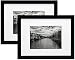9x12 Black Gallery Picture Frame with 6x8 Mat - Two Frames - Wide Molding - Includes both Attached Hanging Hardware and Desktop Easel -Display Pictures 9x12 or 6x8 Inches -Family Photo Frames (2-Pack)