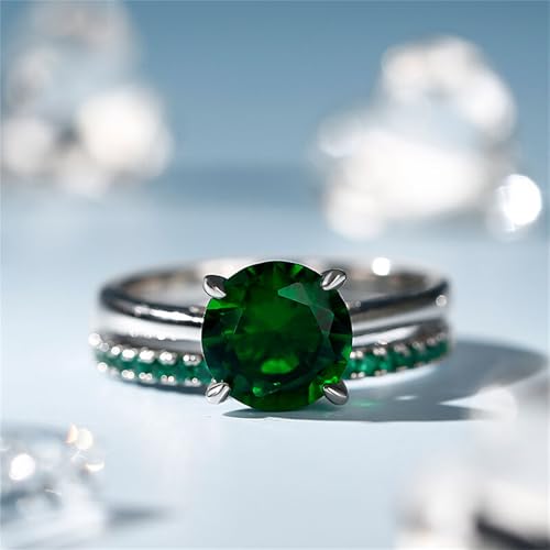 Jeulia 3.5ct Sterling Silver Wedding Ring Bridal Sets Classic Round Cut Anniversary Promise Jewelry with 0.35 ct Side Stone Brilliant Solitaire Band for Her with Gift Box4