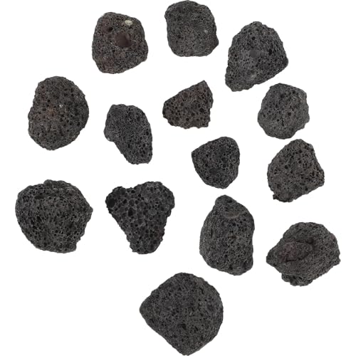 Abaodam Rocas Volcánicas Negras para Peceras y Macetas, Piedra Decorativa Natural Porosa y Transpirable, 400 G, Adecuado para Acuarios, Fuentes y Jardinería Interior
