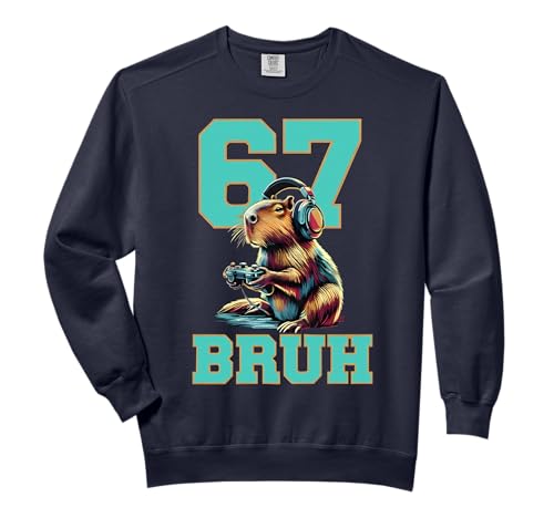 Funny Six Seven 67 Capybara Video Game Boys Gamer Gifts Comfort Colors Adult Sweatshirt