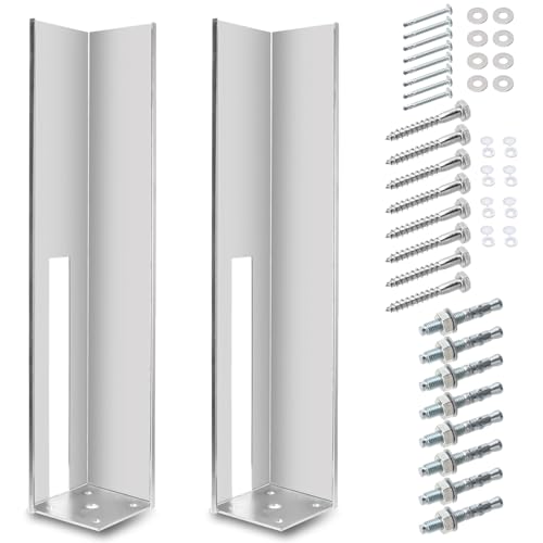 2 Pack Vinyl Fence Concrete/Vinyl Fence Brackets/Wood Post Mount Tower with Mounting Kit for 4