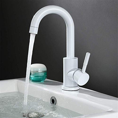 Grifo de cocina blanco giratorio 360 de acero inoxidable 304 RajoNN con mezclador monomando