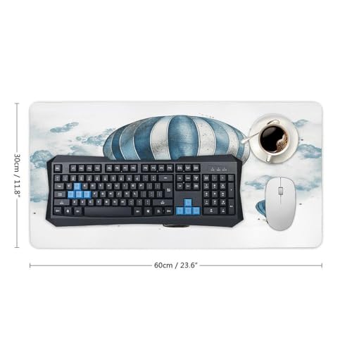 Mouse Pad Grande Antideslizante de Goma Estilo Globo Azul miniatura 2