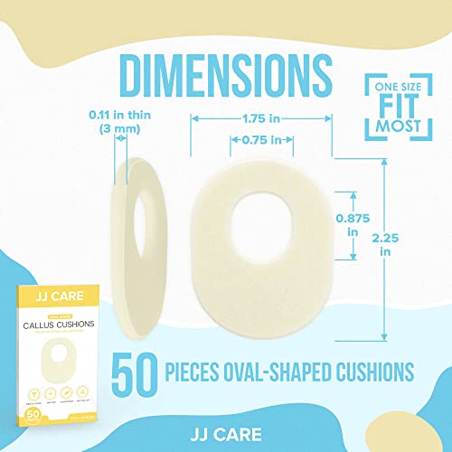 JJ CARE Callus Cushions (Pack of 50) Callus Pads for Bottom of Foot - Oval Shape - Callous Remover for Feet Pads - Soft Felt Foot Pads for Calluses for Women, Pain Relief & Foot Care - Thumbnail 3