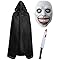 OZXVXZO Halloween Costume, Vestiti Carnevale con Black Long Cloak, evil Smiling Face Mask, Knife, Adatto per Halloween, Carnevale, Feste in Maschera, Horror Party
