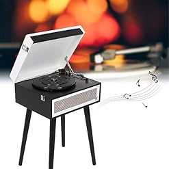 Bluetooth Record Player Retro Turntable avec des haut-parleurs intégrés et des jambes amovibles (noir et blanc) - Les Beatles, Paul McCartney, John Lennon, RIngo Starr, George Harrison Bluetooth Record Player Retro Turntable avec des haut-parleurs intégrés et des jambes amovibles (noir et blanc) – Image 6