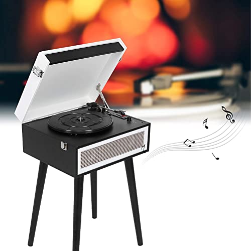 Bluetooth Record Player Retro Turntable avec des haut-parleurs intégrés et des jambes amovibles (noir et blanc) - Les Beatles, Paul McCartney, John Lennon, RIngo Starr, George Harrison Bluetooth Record Player Retro Turntable avec des haut-parleurs intégrés et des jambes amovibles (noir et blanc) – Image 7