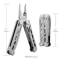 PERWIN Multitool, 17-in-1 Stainless Steel Multi Tool Pliers with Self-Locking, Pocket Knife, Nylon Sheath, Professional (EDC) Multi-Tool for Survival, Camping and Hunting, Hiking, Gifts for Men — image 6