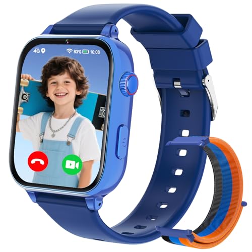 Alutoria Armbanduhr Kinder 4G, Uhr Kinder Wecker, Kindergeschenke, Kids Smart Uhr für ab 4 Jahren, A22 (Blue)