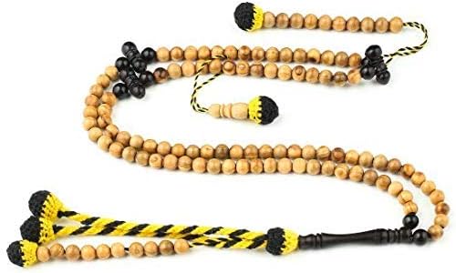 Handcrafted Tasbih Zikr Beads-Premium Africana BasmalaBeads (Traveller (6mm), Olive with Ebony Accents)