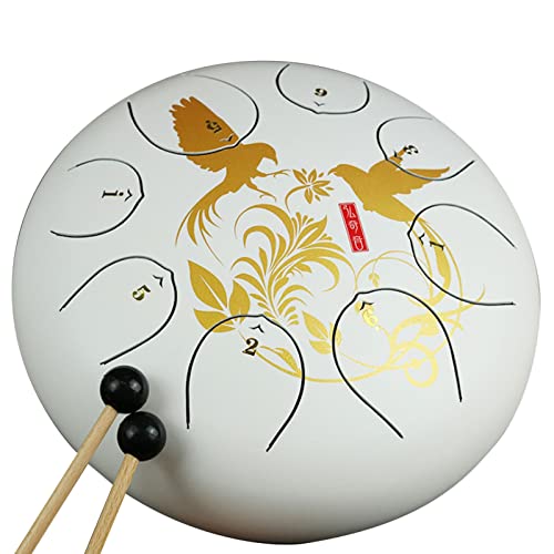 12 Inch Steel Tongue Drum, Pattern Ethereal Drum con mochila, libro de música, mazos, escalas y anillos para dedos para camping, meditación o yoga Lotus Steel Tongue Drum (Color : B) (C)