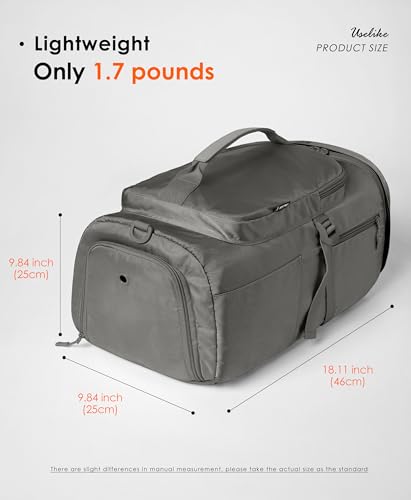 Image of Gym Bag for Women with Shoe Compartment and Wet Pocket Convertible Gym Backpack workout Duffel Bag Multiple Pockets 30L, Dark Grey, 2.9 liters, Modern