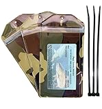 3 Pack, Camouflage, Vertical, Zipped, Hunting & Fishing License Holder, Deer Tag, Includes Zip Tie, Made in USA