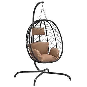 vidaXL Sedia a Uovo Sospesa con Cuscino Tortora Polyrattan e Acciaio Talpa