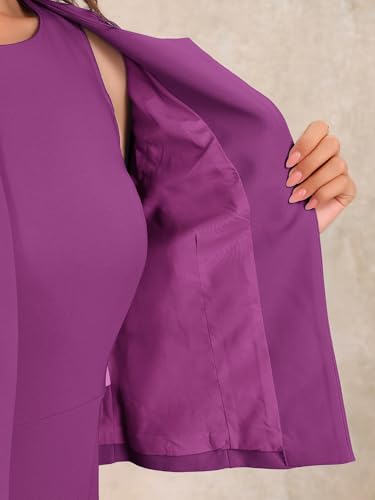 Image of Allegra K 2 Piece Suit Dress Set for Women's Cropped Blazer and Sleeveless Mermaid Business Dress