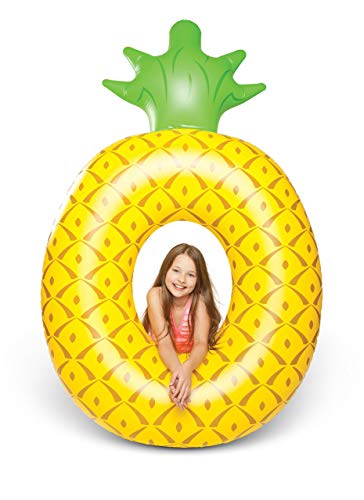 Bigmouth Inc Giant Pineapple Pooi Fioat, Funny Fruit Infiatable Vinyl Summer Pool Or Beach Toy, Patch Kit Included #TOP5