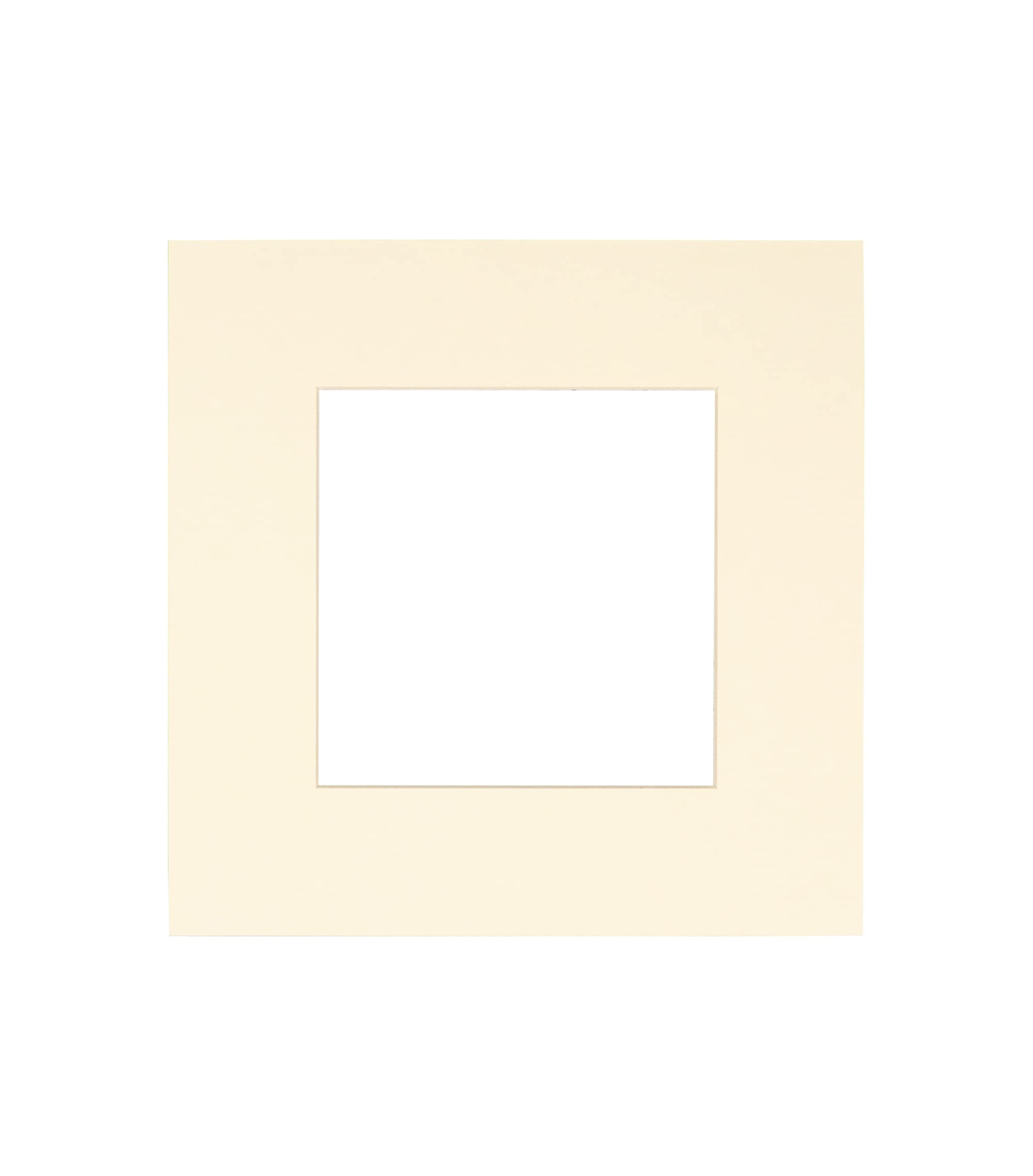 10x10 Mat Bevel Cut for 6x6 Photos - Precut Textured Cream Square Shaped Photo Mat Board Opening - Acid Free Matte to Protect Your Pictures - Bevel Cut for Family Photos, Pack of 1 Matboard Show Kit