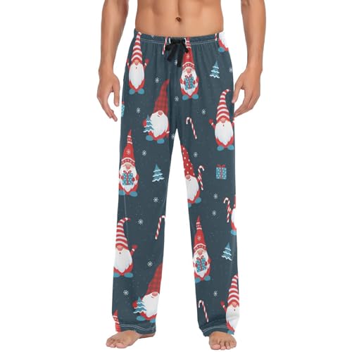Christmas Gnomes Gift Pajama Pants Xmas Tree Snowflake Lounge Sleepwear PJs Men's Pajama Bottoms Sleep Pants XL