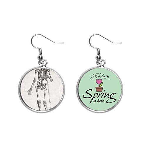 Pendientes de esqueleto humano colgantes joyeria de primavera