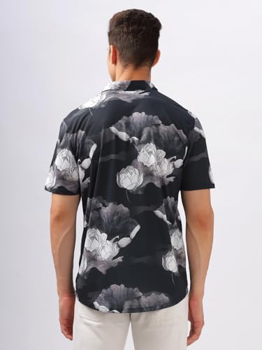 Image of BULLMER Trendy Regular Fit Printed Causal Half Sleeve Shirt for Men